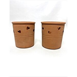 Mary Emmerling Collection Terracotta Container Heart Cutout Rare Taiwan Rare